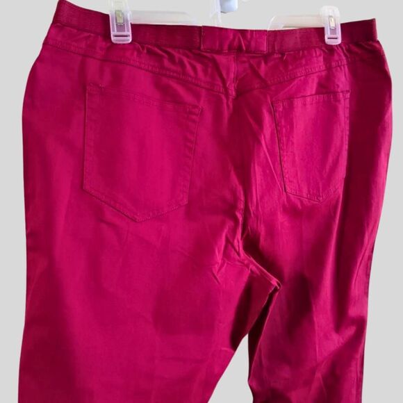 Jessica London Pants Women’s Plus Size 20 Red Stretch Ankle Straight Leg Pull-On - Picture 6 of 10